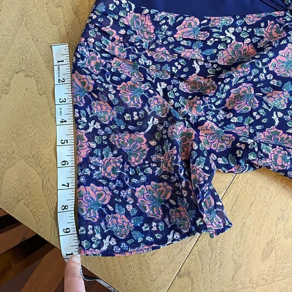 Madewell Navy Orchard Flutter-Sleeve Dress in Fan Floral Mix Size 2
